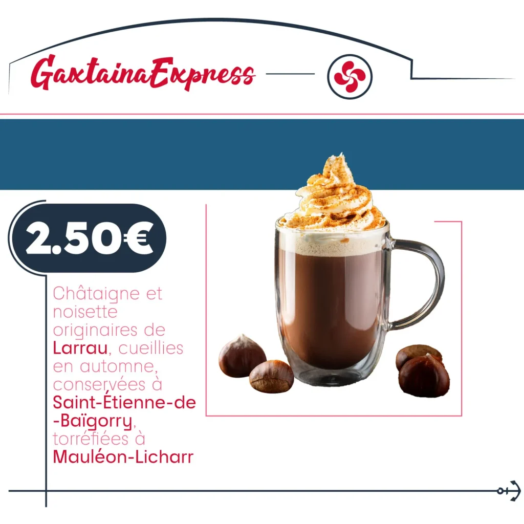 café au lait et a la châtaigne et au noisette