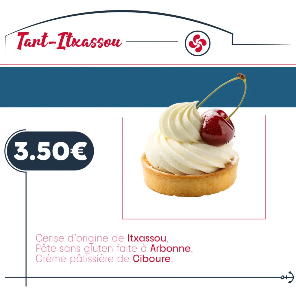 tarte cerise d' Itxassou sans gluten crèeme patissière