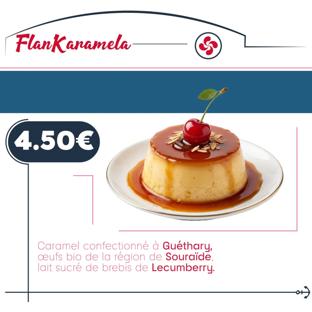 flan au caramel au cerise