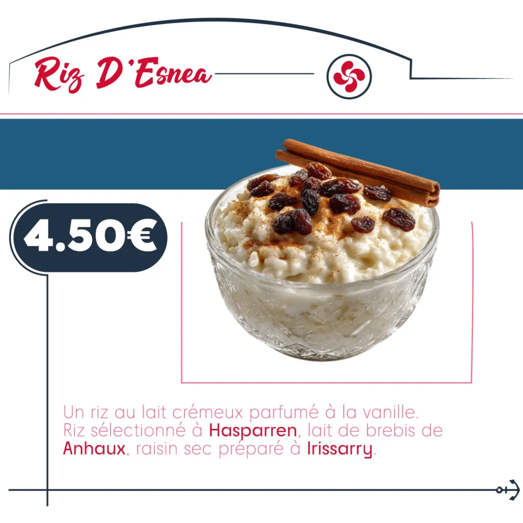 riz au lait lait de brebis raisin sec vanille de madagascar